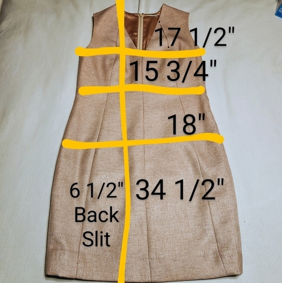 Elie Tahari Gold Blazer Sheath Dress Suit Size 2 4 - Picture 12 of 12